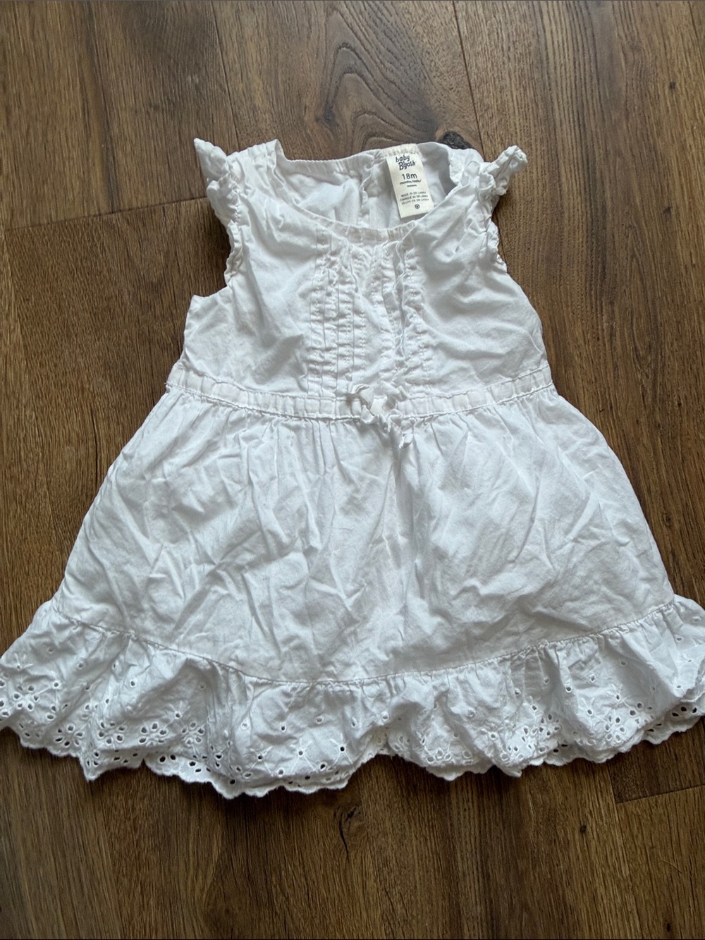 White cotton eyelet dress